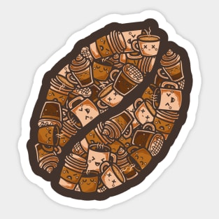 Coffee Bean Doodle Sticker